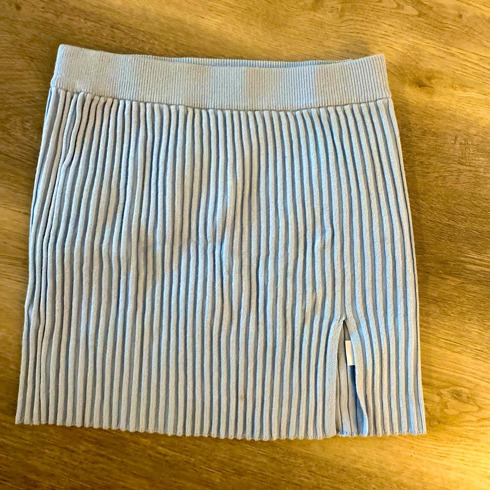 light blue cotton mini skirt
